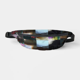 1FB1F9F4 Cyberpunk-Glitch-Art-Mosaik-Abstrakt Bauchtasche