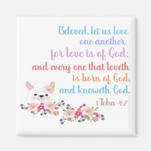 1John4:7 Bibelverse Magnet
