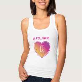 1K Followers Herz und Monogramm auf Sonnenuntergan Tank Top