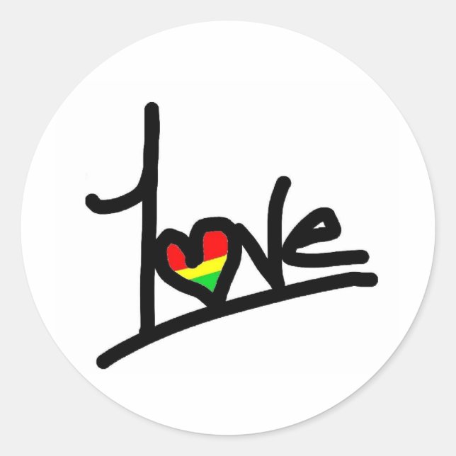 1Liebe Runder Aufkleber (Vorderseite)