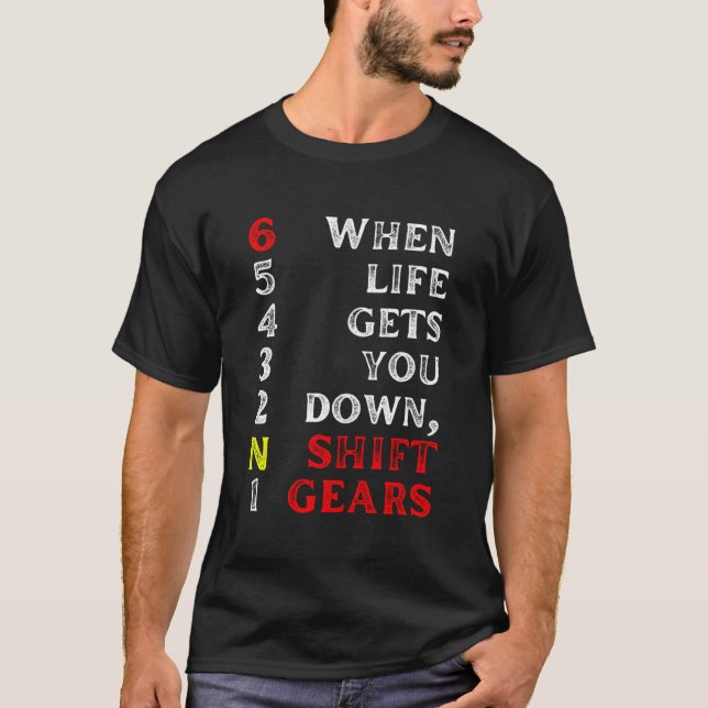 1N23456 Shirt Motorradgetriebe-Umschalt-Positives  (Vorderseite)