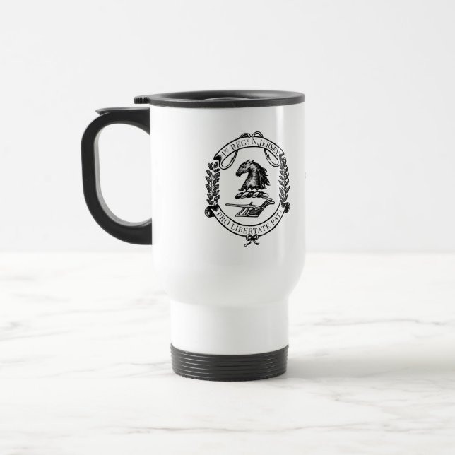 1NJ Logo Blanc Voyage Mug (Gauche)