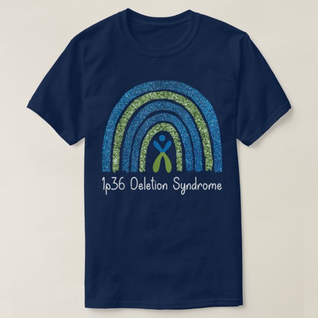 1p36 Entleerungssyndrom Wir tragen blaues und grün T-Shirt (Design vorne)