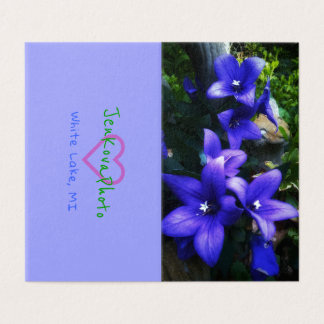 1PURPLE-BLUMEN MINI-KARTEN 2x3,5 horizontal Visitenkarten
