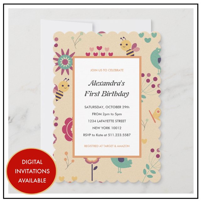 1re abeille jour invitations abeille premier anniv (1st bee day invitations)