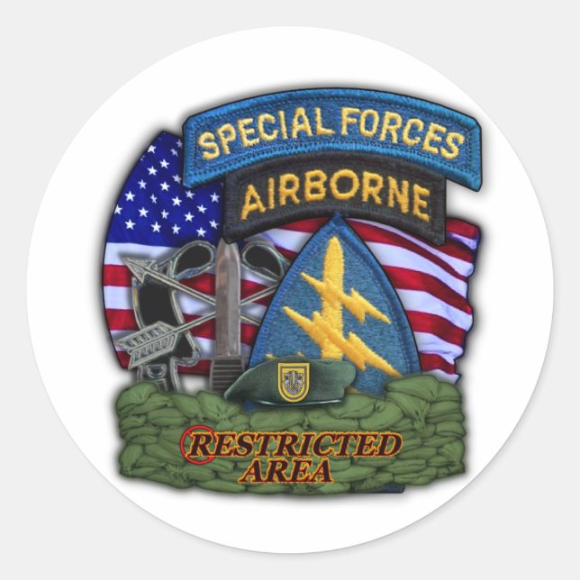 1re Sticker pour vétérans des forces spéciales des (Devant)