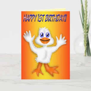 1st Birthday Duck Card Karte