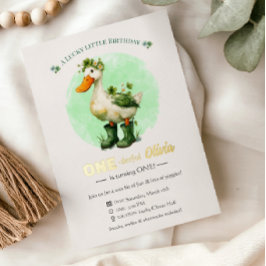 1st Birthday Foil Invitation Card | St. Patrick's  Folieneinladung