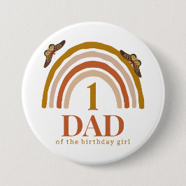 1st birthday of girl customized dad button