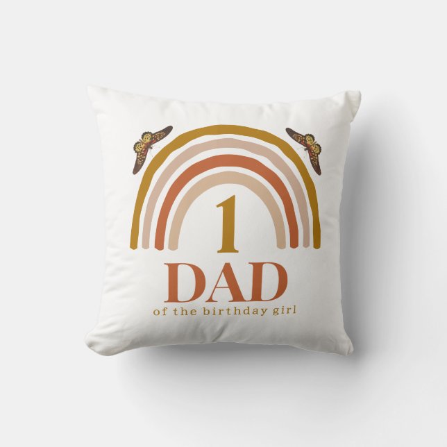 1st birthday of girl customized dad kissen (Vorderseite)