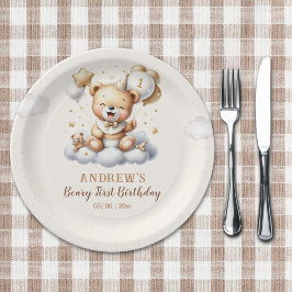 1st Birthday Teddy Bear Birthday Boy Pappteller