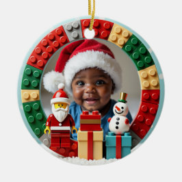 1st Christmas 2 sided Festive Builder Keramik Ornament