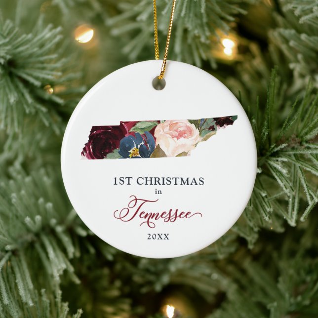 1st Christmas In Tennessee Personalized New Home Keramik Ornament (Baum)