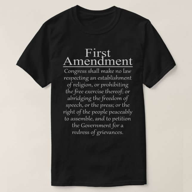 1st First Amendment US Constitution Patriot US His T-Shirt (Design vorne)