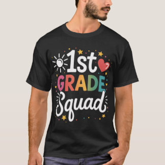1st First Grade Squad Studenteacher Gift Backo Sch T-Shirt