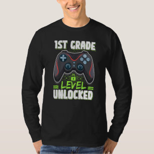 1st Grad Level Unlocked First Day Of School Video T-Shirt