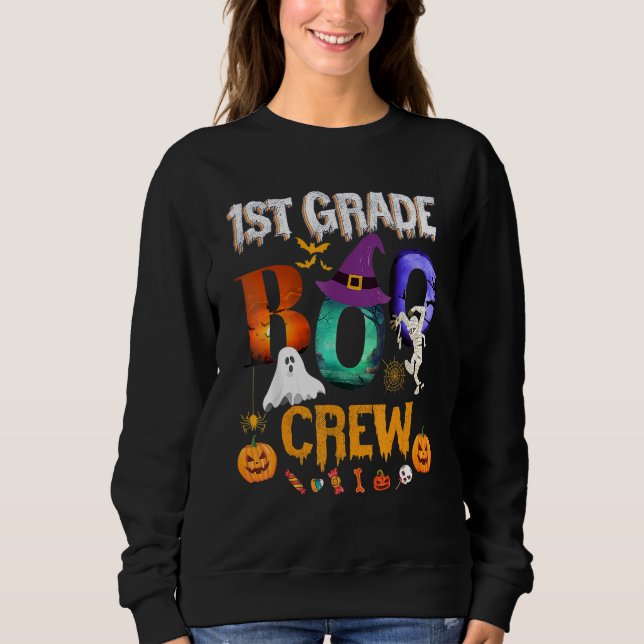 1st Grade Boo Crew Teacher Student  Halloween Cost Sweatshirt (Vorderseite)