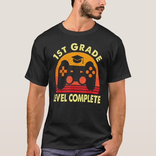 1st Grade Graduation Level Complete Video Game Gam T-Shirt (Vorderseite)