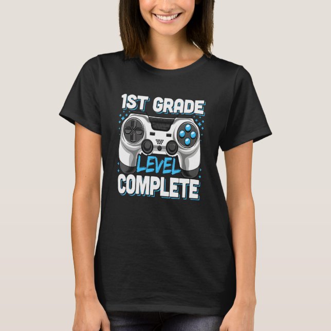 1st Grade Graduation Level Complete Video Gamer Ki T-Shirt (Vorderseite)