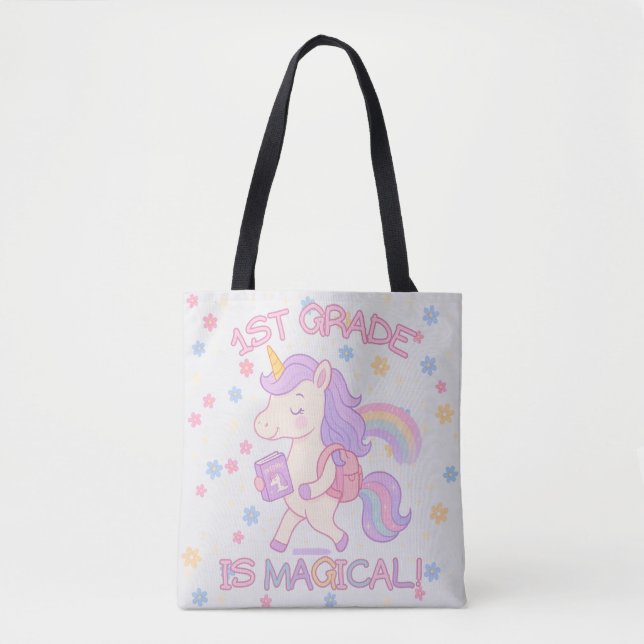 1st Grade is Magical Back to School Unicorn Pastel Tasche (Vorderseite)