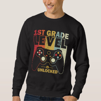 1st Grade Level Unlocked Back To School Video Game Sweatshirt