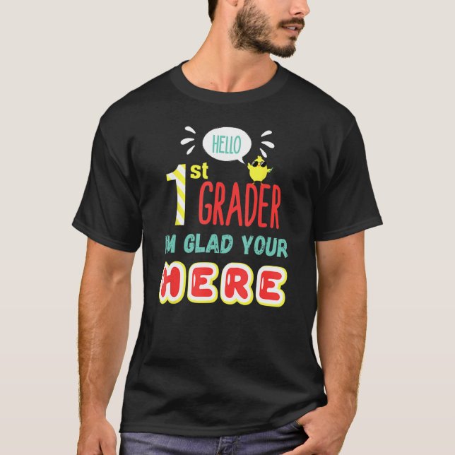 1st Grade Teacher Team Hello 1st First Grader Back T-Shirt (Vorderseite)
