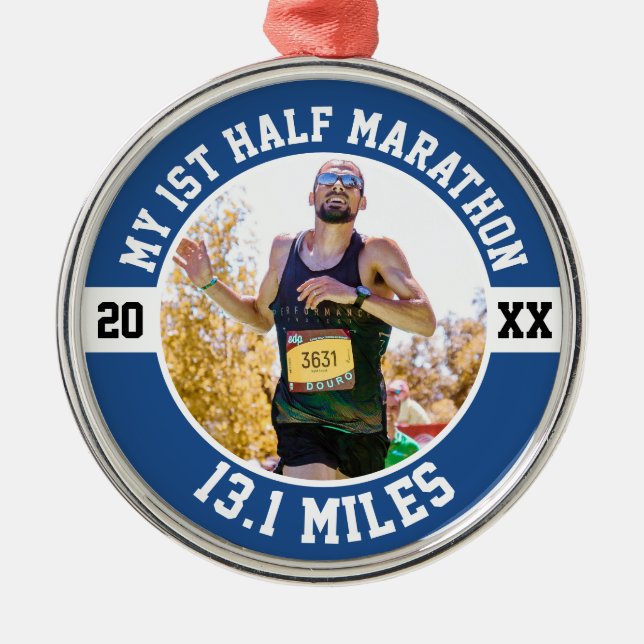 1st Half Marathon Runner First Running Marathoner  Ornament Aus Metall (Vorne)