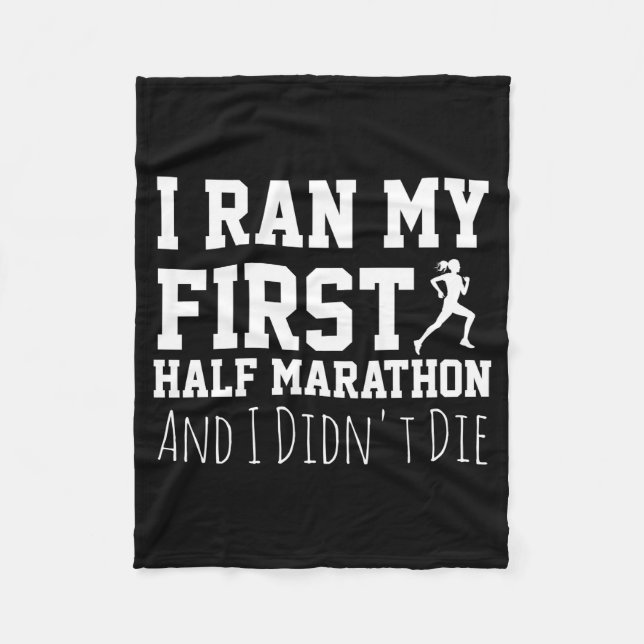 1st Half Marathon Runner Funny Running First  Fleecedecke (Vorderseite)