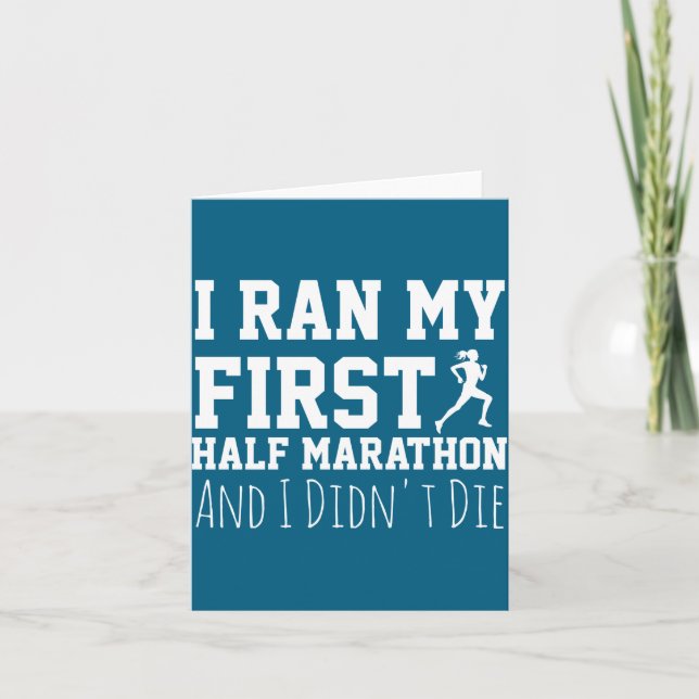 1st Half Marathon Runner Funny Running First  Karte (Vorderseite)