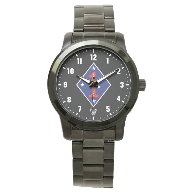1st Marine Division Veteran BD Stainless Steel Armbanduhr (Vorderseite)