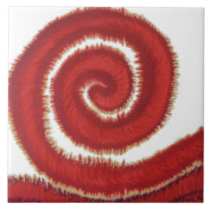 1st-Root Chakra Rot-Spiralen-Grafik #1 Fliese