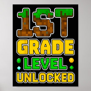 1ste Stufe Entsperrter Videogamer Pixel CK to S Poster
