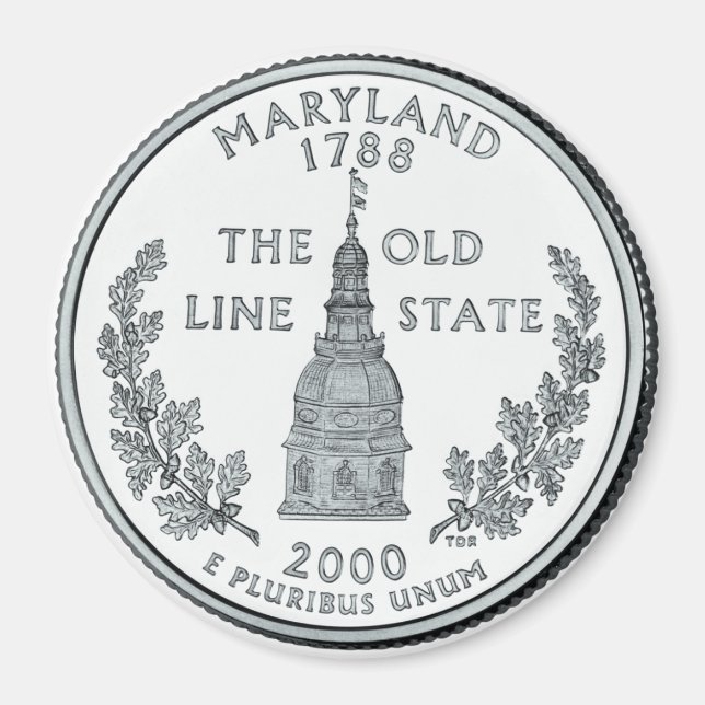 2000 Maryland Staat Quarter Magnet (Vorne)