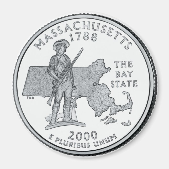 2000 Massachusetts Staat Quarter Magnet (Vorne)