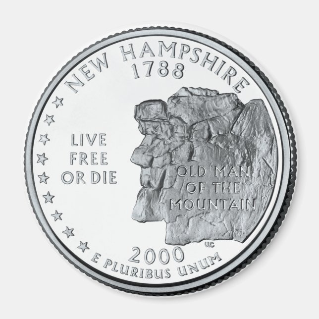 2000 Neuer Hampshire Staat Quarter Magnet (Vorne)