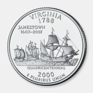 2000 Virginia State Quarter aimant