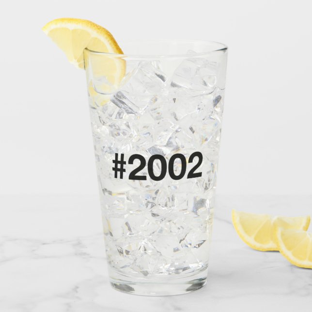 2002 Hashtag 23 Geburtstag Glas (Vorderseite Ice)