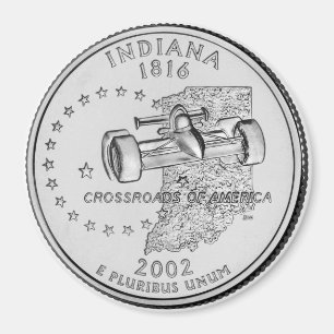 2002 Indiana Staat Quarter Magnet