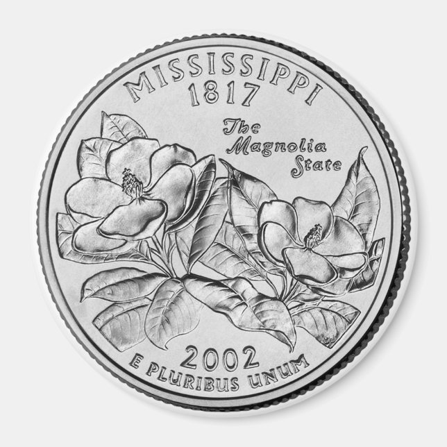 2002 Mississippi Staat Quarter Magnet (Vorne)