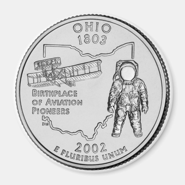 2002 Ohio Staat Quarter Magnet (Vorne)