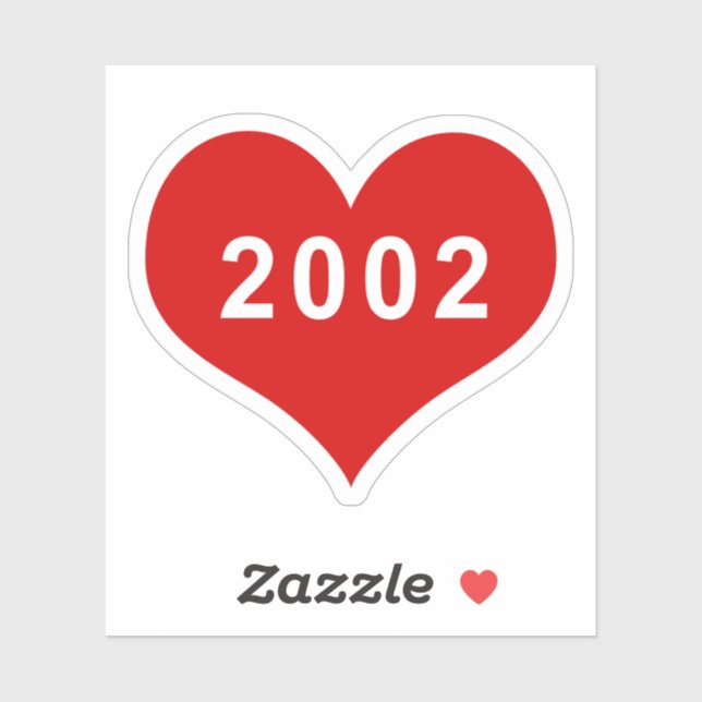 2002 Rotes Liebe Herz Vinyl Sticker (Blatt)