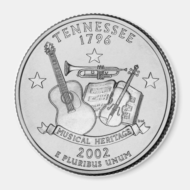 2002 Tennessee Staat Quarter Magnet (Vorne)