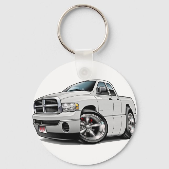 2003-08 Ram Quad White Truck Schlüsselanhänger (Vorderseite)