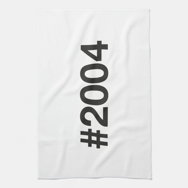2004 Hashtag 21 Geburtstag Geschirrtuch (Vertikal)