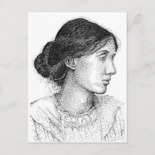 2004 Zeichn von Virgina Woolf Postkarte