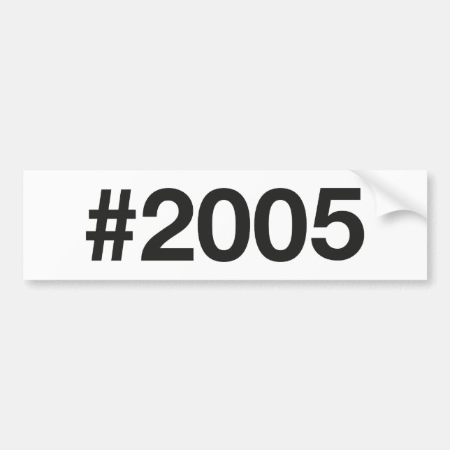 2005 Hashtag 20 Geburtstag Autoaufkleber (Vorne)