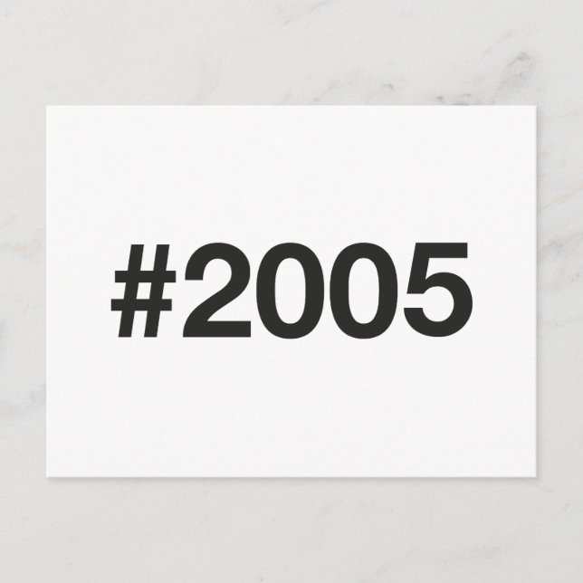 2005 Hashtag 20 Geburtstag Postkarte (Vorderseite)