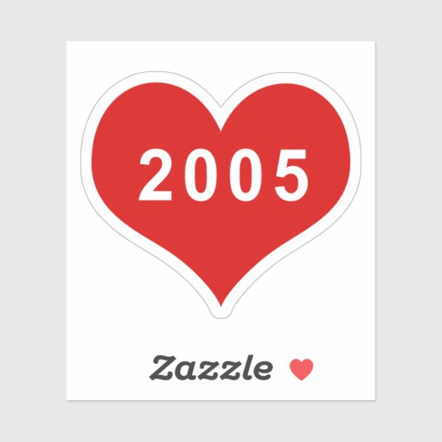 2005 Rotes Liebe Herz Vinyl Sticker (Blatt)