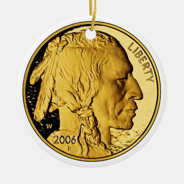 2006 Amerikaner-Büffel-Beweis-Goldbarren-Münze Keramik Ornament (Vorne)