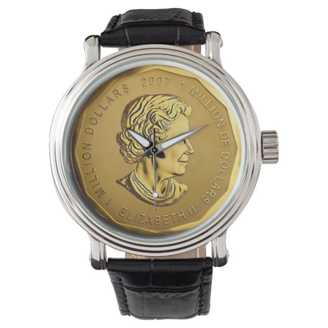 2007: 1 Million kanadischer Ahornblättriger Armbanduhr (Vorderseite)
